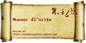 Musser Őszike névjegykártya